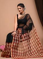 Cotton Black  Digital Printed Saree